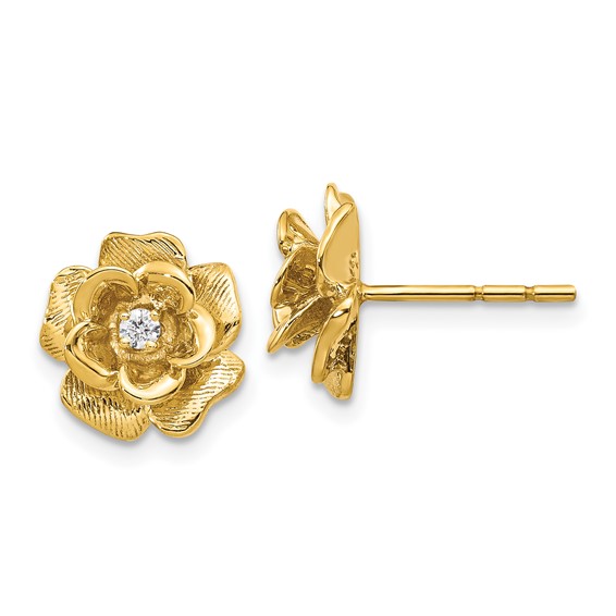 Diamond Flower Earrings
