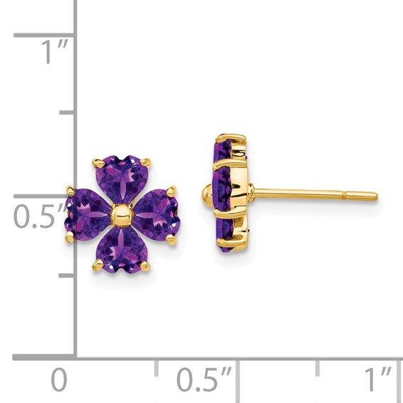 Gemstone Flower Post Earrings