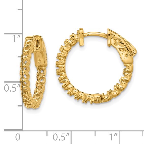 14k (Holds 34-1.9mm Round) In/Out Hoop w/Safety Clasp Earring Mountings