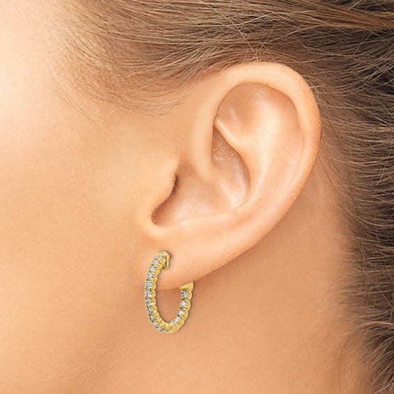 True Origin Lab Grown Diamond Round Hoops with Safety Clasps