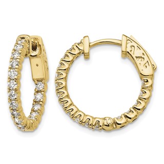 True Origin Lab Grown Diamond Round Hoops with Safety Clasps