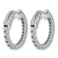 True Origin 14K White Gold 1 Carat Lab Grown Diamond VS+ F+ Complet in and Out Hoop Earrings view 4