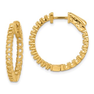 14k (Holds 44-1.9mm Round) In/Out Hoop w/Safety Clasp Earring Mountings