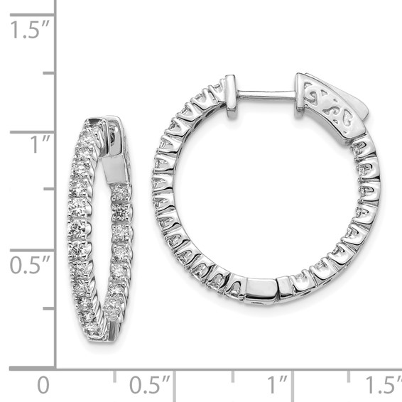 14k White Gold (Holds 44-1.9mm Round) In/Out Hoop w/Safety Clasp Earring Mountings
