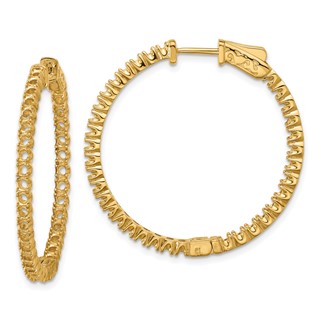 14k (Holds 70-1.9mm Round) In/Out Hoop w/Safety Clasp Earring Mountings