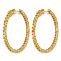 True Origin 14K Yellow Gold 2 Carat Lab Grown Diamond VS+ F+ Complet in and Out Hoop Earrings view 5
