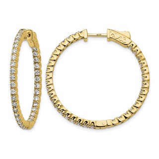 True Origin Lab Grown Diamond Round Hoops with Safety Clasps