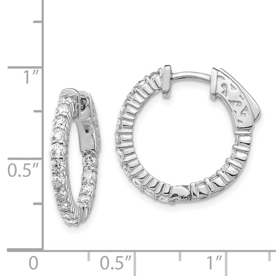Gold Diamond Hoops with Safety Clasps