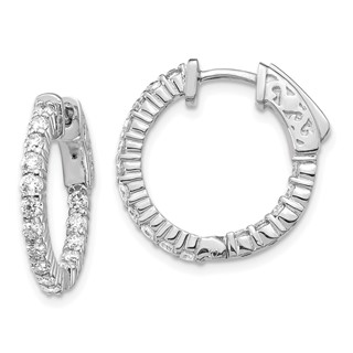 Gold Diamond Hoops with Safety Clasps