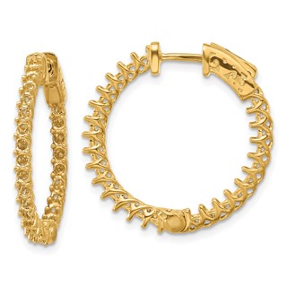 14k (Holds 54-1.9mm Round) In/Out Hoop w/Safety Clasp Earring Mountings