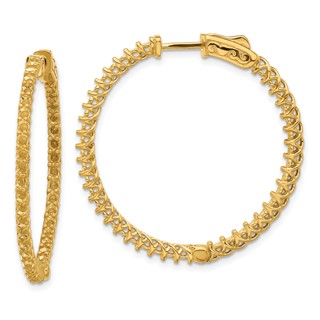 14k (Holds 84-1.9mm Round) In/Out Hoop w/Safety Clasp Earring Mountings