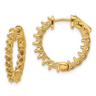 14k (Holds 30-2.6mm Round) In/Out Hoop w/Safety Clasp Earring Mountings