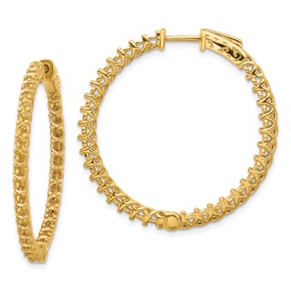 14k (Holds 70-2.6mm Round) In/Out Hoop w/Safety Clasp Earring Mountings