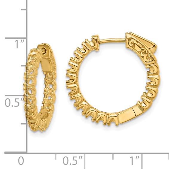 14k (Holds 30-2.3mm Round) In/Out Hoop w/Safety Clasp Earring Mountings