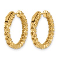 True Origin 14K Yellow Gold 1.50 Carat Lab Grown Diamond VS+ F+ Complet in and Out Hoop Earrings view 4
