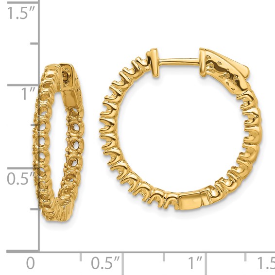 14k (Holds 40-2.3mm Round) In/Out Hoop w/Safety Clasp Earring Mountings