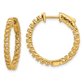14k (Holds 40-2.3mm Round) In/Out Hoop w/Safety Clasp Earring Mountings