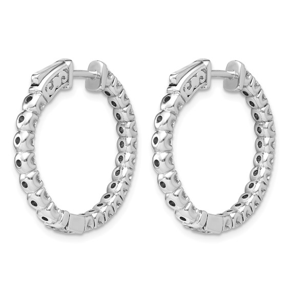 14k White Gold (Holds 40-2.3mm Round) In/Out Hoop w/Safety Clasp Earring Mountings