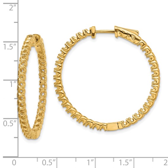 14k (Holds 66-2.3mm Round) In/Out Hoop w/Safety Clasp Earring Mountings