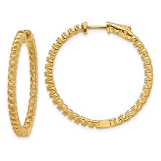 14k (Holds 66-2.3mm Round) In/Out Hoop w/Safety Clasp Earring Mountings