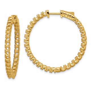 14k (Holds 62-2.6mm Round) In/Out Hoop w/Safety Clasp Earring Mountings