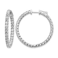True Origin 14K White Gold 4.33 Carat Lab Grown Diamond VS+ F+ Complet in and Out Hoop Earrings view 1