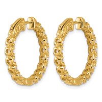 True Origin 14K Yellow Gold 2.75 Carat Lab Grown Diamond VS+ F+ Complet in and Out Hoop Earrings view 4