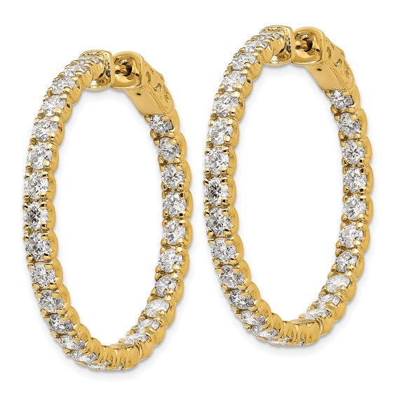 Grande Lab Grown Diamond Round Hoop Earrings with Safety Clasps