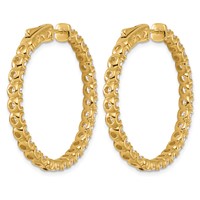 True Origin 14K Yellow Gold 4.88 Carat Lab Grown Diamond VS+ F+ Complet in and Out Hoop Earrings view 4