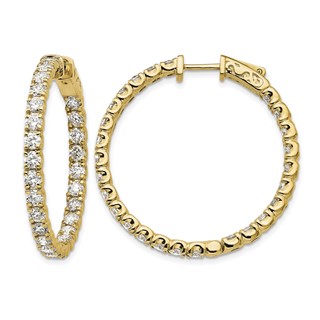 Grande Lab Grown Diamond Round Hoop Earrings with Safety Clasps
