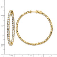 True Origin 14K Yellow Gold 7.25 Carat Lab Grown Diamond VS+ F+ Complet in and Out Hoop Earrings view 4