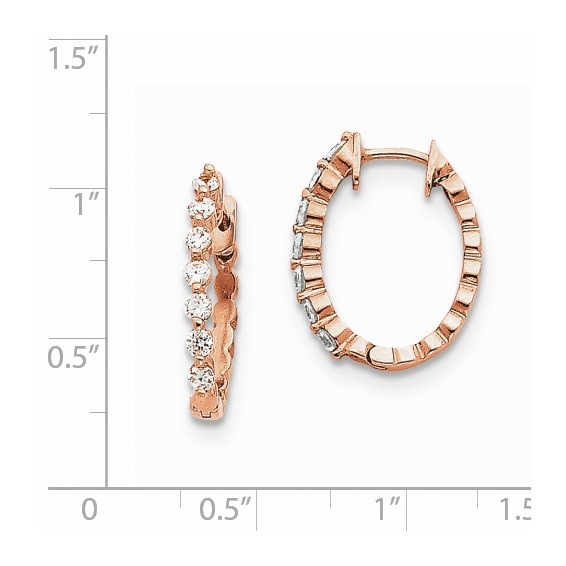 14k Rose Gold VS Diamond Earring
