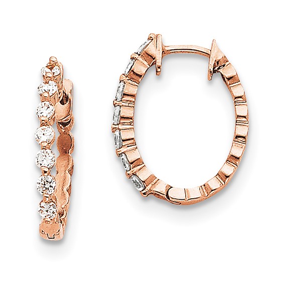 14k Rose Gold VS Diamond Earring