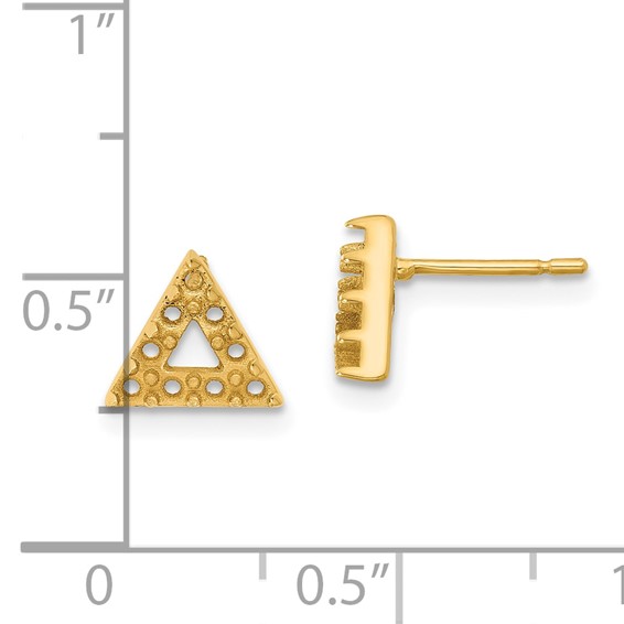 14k Open Triangle Post Earring Mountings