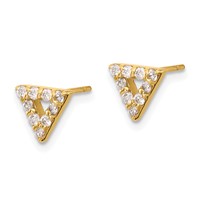 14K Yellow Gold 0.33 Carat Diamond Open Triangle Post Earrings view 2