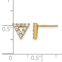 14K Yellow Gold 0.33 Carat Diamond Open Triangle Post Earrings view 4