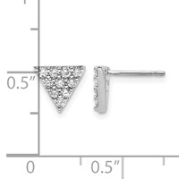 14K White Gold 0.33 Carat Diamond Cluster Triangle Post Earrings view 2