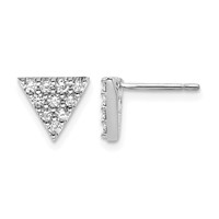 14K White Gold 0.33 Carat Diamond Cluster Triangle Post Earrings view 1