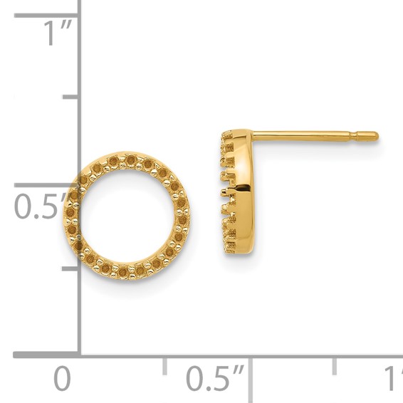 14k Open Circle Earrings Mounting