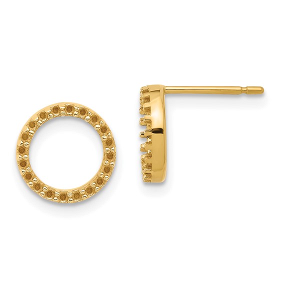 14k Open Circle Earrings Mounting