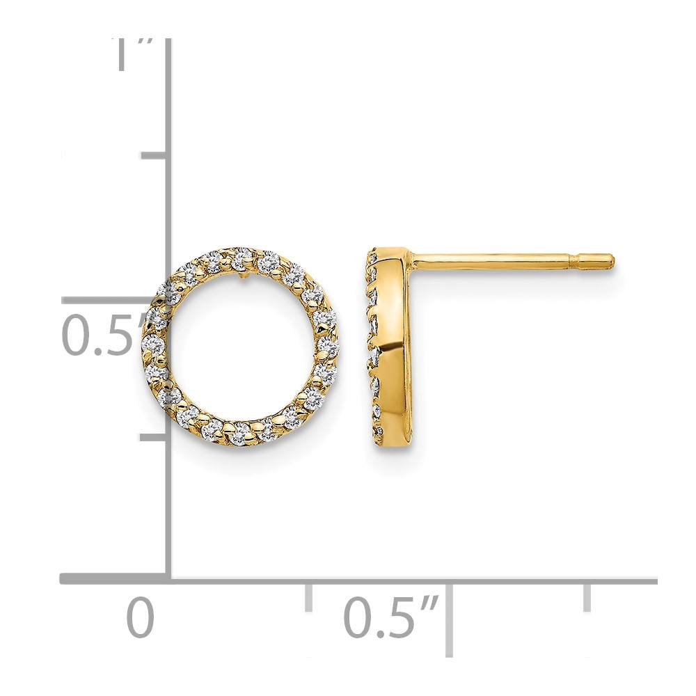 14k Diamond Open Circle Earrings (XE3073A)