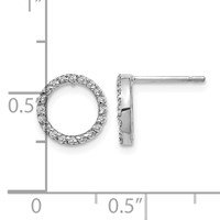 14K White Gold 1 6 Carat Diamond Open Circle Post Earrings view 2