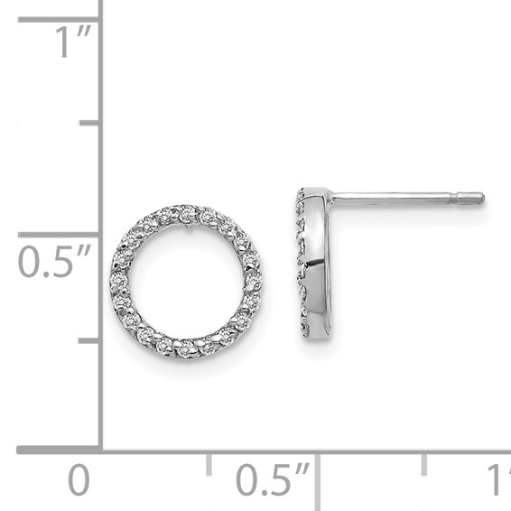 14k White Gold Open Circle Earrings Mounting