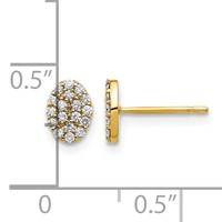 14K 1 4 Carat Diamond Cluster Oval Earrings view 2