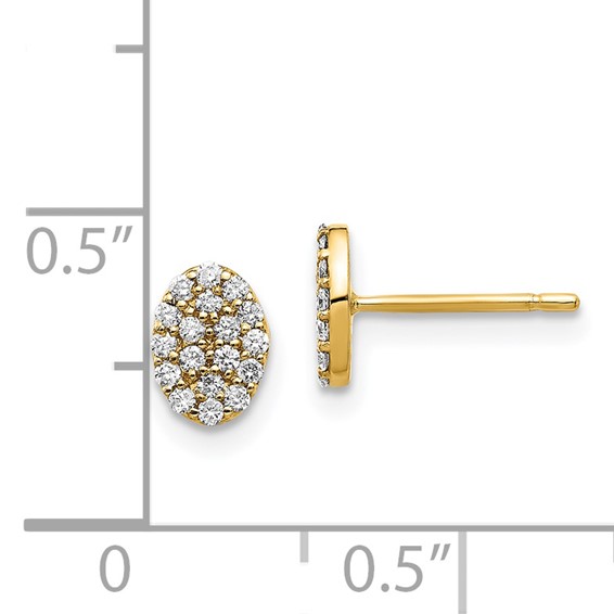 Diamond Cluster Oval Earrings