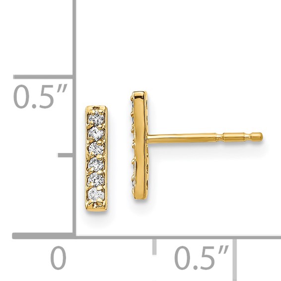 14k Diamond Bar Earrings