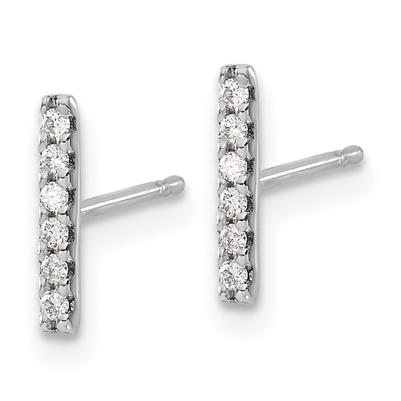 14k White Gold Bar Earring Mountings (non-Rhodium)
