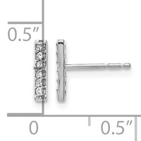 14K White Gold 0.10 Carat Diamond Bar Earrings view 4