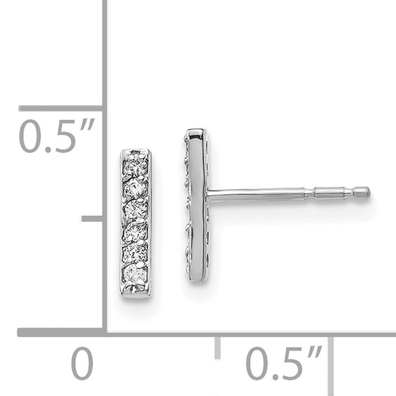 14k White Gold Bar Earring Mountings (non-Rhodium)