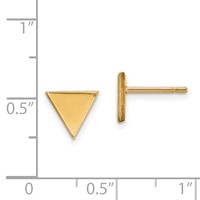 14K 8mm Yellow Gold Triangle Post Earrings view 4